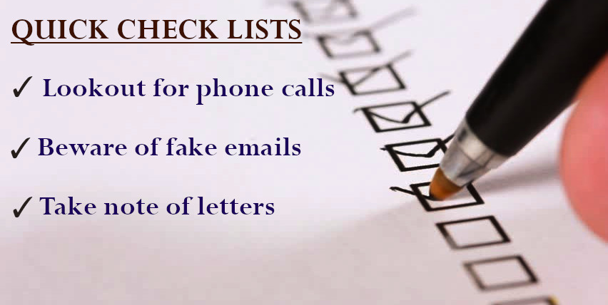 IRS Scam Checklist